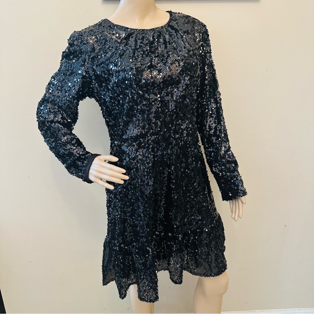Simply Vera Vera Wang Sparkling Black Long Sleeve Dress